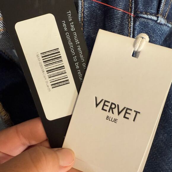 Vervet Womens Skylar High Rise Boot Cut Denim Jeans, 29, Dark Bluee - Picture 4 of 6